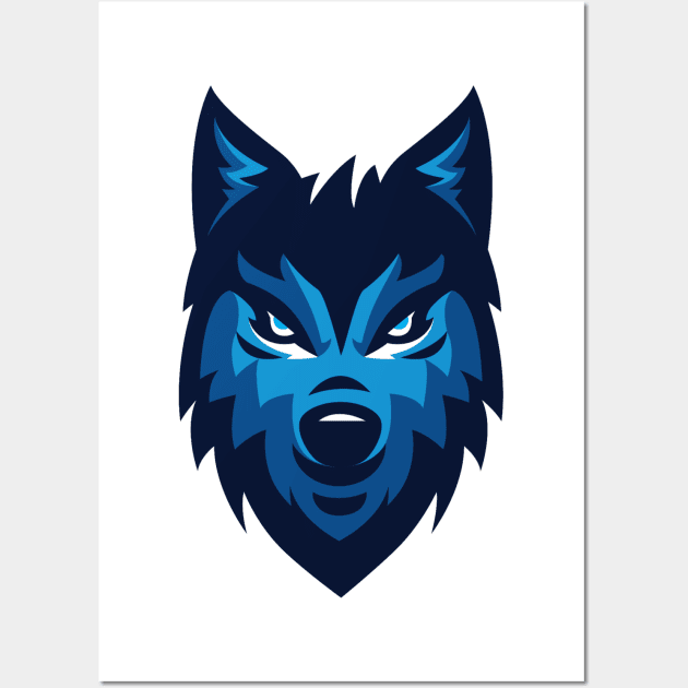 Wild wolf face Wall Art by Rivas Teepub Store